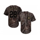 Men Cincinnati Reds #28 Anthony DeSclafani Camo Realtree Collection Cool Base Stitched MLB Jersey