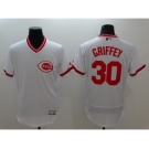 Men Cincinnati Reds #30 Ken Griffey Jr Majestic white Flexbase Authentic Collection Player Jersey