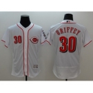 Men Cincinnati Reds #30 Ken Griffey Jr Majestic white Flexbase Authentic Collection Player Jersey(buttons)