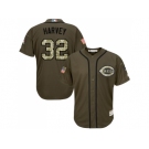 Men Cincinnati Reds #32 Matt Harvey Green Salute to Service Stitched MLB Jersey