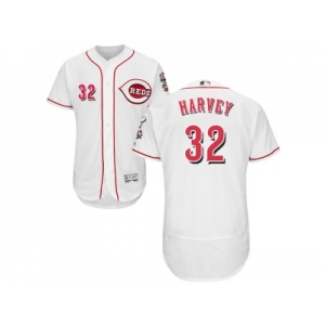 Men Cincinnati Reds #32 Matt Harvey White Flexbase Authentic Collection Stitched MLB Jersey