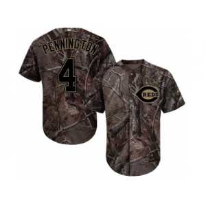 Men Cincinnati Reds #4 Cliff Pennington Camo Realtree Collection Cool Base Stitched MLB Jersey