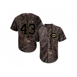 Men Cincinnati Reds #43 Scott Schebler Camo Realtree Collection Cool Base Stitched MLB Jersey