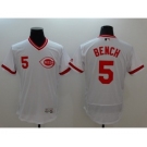 Men Cincinnati Reds #5 Johnny Bench Majestic white Flexbase Authentic Collection Player Jersey