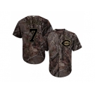 Men Cincinnati Reds #7 Eugenio Suarez Camo Realtree Collection Cool Base Stitched MLB Jersey