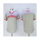 Men Cincinnati Reds Blank Majestic Grey Flexbase Authentic Cooperstown Jersey