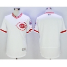 Men Cincinnati Reds Blank Majestic white Flexbase Authentic Cooperstown Jersey