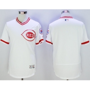 Men Cincinnati Reds Blank Majestic white Flexbase Authentic Cooperstown Jersey