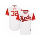 Men's 2017 Little League World Series Reds #32 Stuart Turner Stu White Jersey