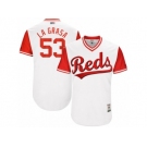 Men's 2017 Little League World Series Reds #53 Wandy Peralta La Grasa White Jersey