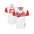 Men's 2017 Little League World Series Reds Adam Duvall #23 Duvy White Jersey