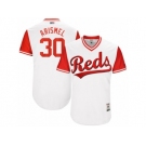 Men's 2017 Little League World Series Reds Arismendy Alcantara #30 Arismel White Jersey