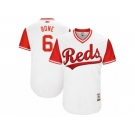 Men's 2017 Little League World Series Reds Billy Hamilton #6 Bone White Jersey