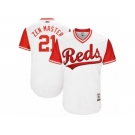 Men's 2017 Little League World Series Reds Michael Lorenzen #21 Zen Master White Jersey