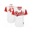 Men's 2017 Little League World Series Reds Scott Schebler #43 Scheb White Jersey