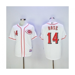 Men's Cincinnati Reds #14 Pete Rose Majestic White Home Player Authentic Jersey