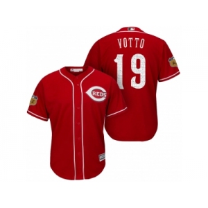 Men's Cincinnati Reds #19 Joey Votto 2017 Spring Training Cool Base Stitched MLB Jersey