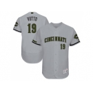 Men's Cincinnati Reds #19 Joey Votto Grey Flexbase Authentic Collection Memorial Day Stitched MLB Jersey