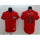 Men's Cincinnati Reds #19 Joey Votto Majestic Scarlet Fashion Stars & Stripes Flex Base Player Jersey