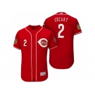 Men's Cincinnati Reds #2 Zack Cozart 2017 Spring Training Flex Base Authentic Collection Stitched Baseball Jersey