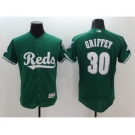 Men's Cincinnati Reds #30 Ken Griffey Majestic Green Celtic Flexbase Authentic Collection Jersey