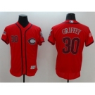 Men's Cincinnati Reds #30 Ken Griffey Majestic Scarlet Fashion Stars & Stripes Flex Base Player Jersey