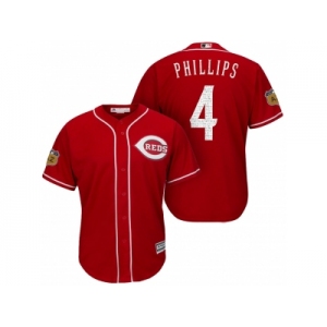 Men's Cincinnati Reds #4 Brandon Phillips 2017 Spring Training Cool Base Stitched MLB Jersey