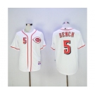 Men's Cincinnati Reds #5 Johnny Bench Majestic White Home Player Authentic Jersey