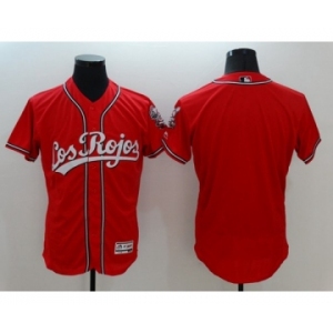 Men's Cincinnati Reds Blank Los Rojos Majestic Red Flexbase Authentic Collection Team Jersey
