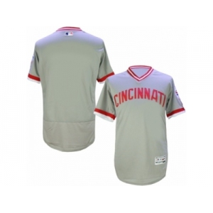 Men's Cincinnati Reds Majestic Blank Gray Throwback Flexbase Authentic Collection Team Jersey