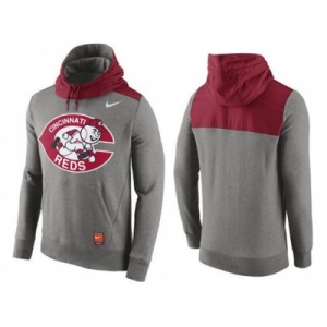 Men's Cincinnati Reds Nike Gray Cooperstown Collection Hybrid Pullover Hoodie