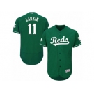 Men's Majestic Cincinnati Reds #11 Barry Larkin Green Celtic Flexbase Authentic Collection MLB Jersey