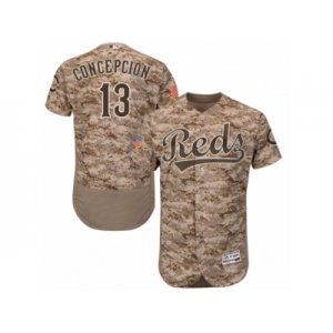 Men's Majestic Cincinnati Reds #13 Dave Concepcion Camo Flexbase Authentic Collection MLB Jersey