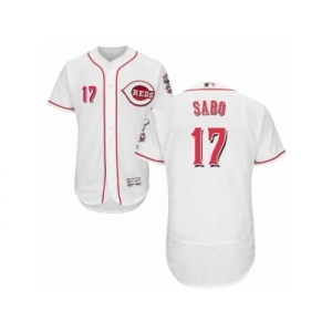 Men's Majestic Cincinnati Reds #17 Chris Sabo White Flexbase Authentic Collection MLB Jersey