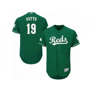 Men's Majestic Cincinnati Reds #19 Joey Votto Green Celtic Flexbase Authentic Collection MLB Jersey