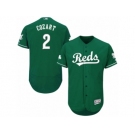 Men's Majestic Cincinnati Reds #2 Zack Cozart Green Celtic Flexbase Authentic Collection MLB Jersey