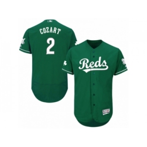 Men's Majestic Cincinnati Reds #2 Zack Cozart Green Celtic Flexbase Authentic Collection MLB Jersey