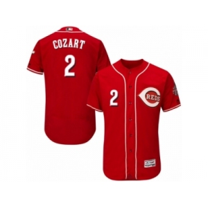 Men's Majestic Cincinnati Reds #2 Zack Cozart Red Flexbase Authentic Collection MLB Jersey