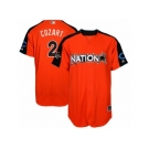 Men's Majestic Cincinnati Reds #2 Zack Cozart Replica Orange National League 2017 MLB All-Star MLB Jersey