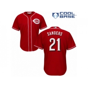 Men's Majestic Cincinnati Reds #21 Reggie Sanders Authentic Red Alternate Cool Base MLB Jersey