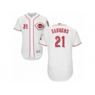 Men's Majestic Cincinnati Reds #21 Reggie Sanders White Flexbase Authentic Collection MLB Jersey