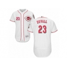 Men's Majestic Cincinnati Reds #23 Adam Duvall White Flexbase Authentic Collection MLB Jersey