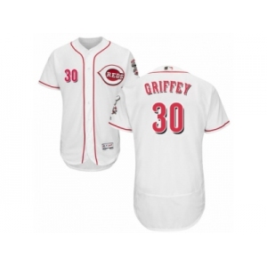 Men's Majestic Cincinnati Reds #30 Ken Griffey White Flexbase Authentic Collection MLB Jersey