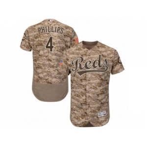 Men's Majestic Cincinnati Reds #4 Brandon Phillips Camo Flexbase Authentic Collection MLB Jersey