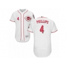 Men's Majestic Cincinnati Reds #4 Brandon Phillips White Flexbase Authentic Collection MLB Jersey