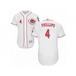 Men's Majestic Cincinnati Reds #4 Brandon Phillips White Flexbase Authentic Collection MLB Jersey