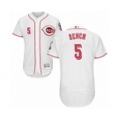 Men's Majestic Cincinnati Reds #5 Johnny Bench White Flexbase Authentic Collection MLB Jersey