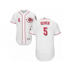 Men's Majestic Cincinnati Reds #5 Johnny Bench White Flexbase Authentic Collection MLB Jersey