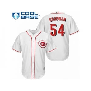 Men's Majestic Cincinnati Reds #54 Aroldis Chapman Replica White Home Cool Base MLB Jersey