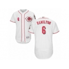 Men's Majestic Cincinnati Reds #6 Billy Hamilton White Flexbase Authentic Collection MLB Jersey